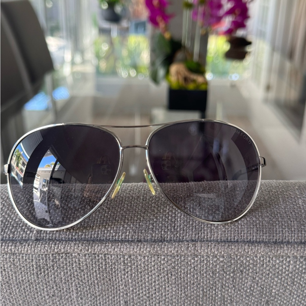 Tom Ford unisex Silver Aviator Sunglasses